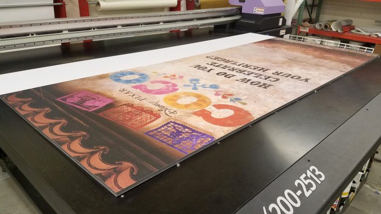 Printing Process Of A Gatorboard Sign For Disney 