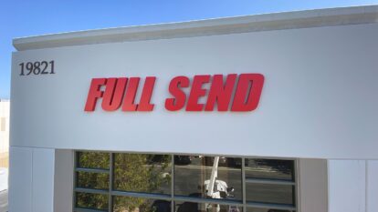 Full Send building top high rise 3D letters | Front Signs