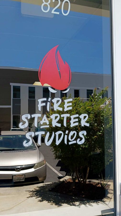 Fire Starter Studios outdoor window decal