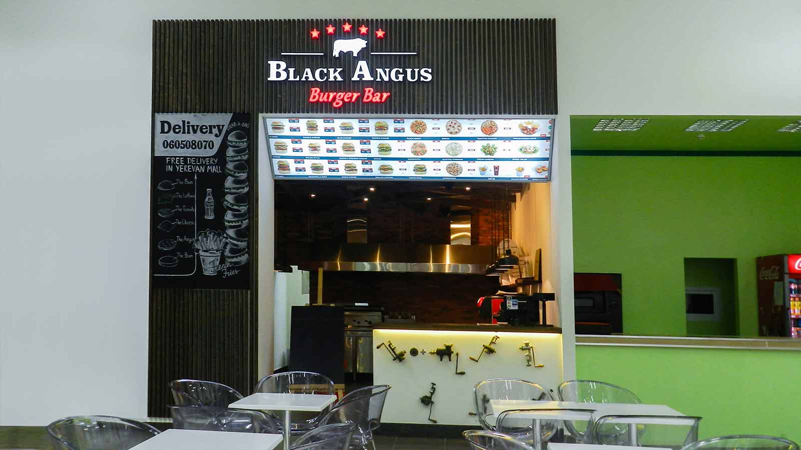 black angus burger bar illuminated signs