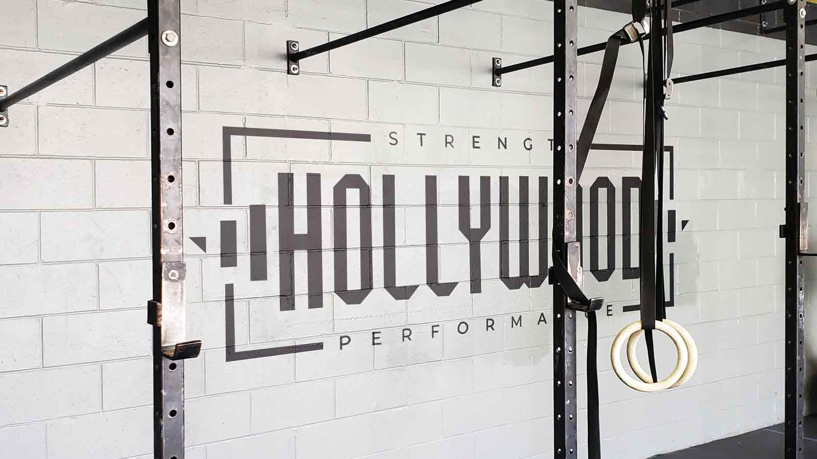 hollywood strength performance vinyl gym lettering
