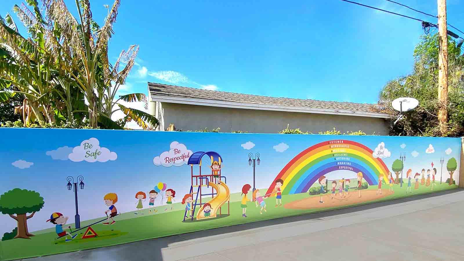kindergarten large colorful vinyl banner