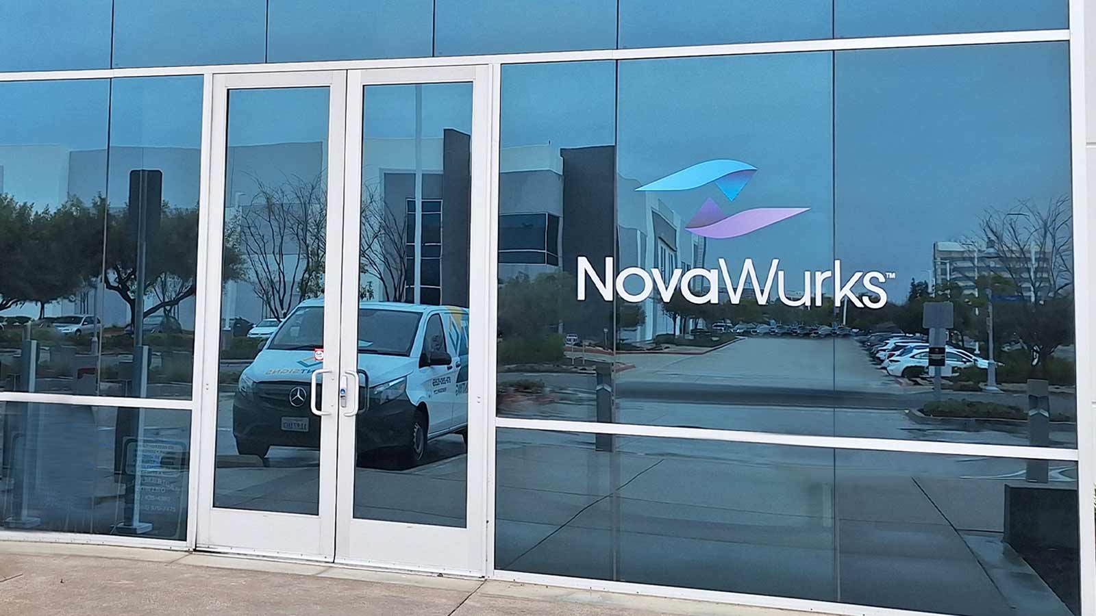 novawurks window decal attached to the windows