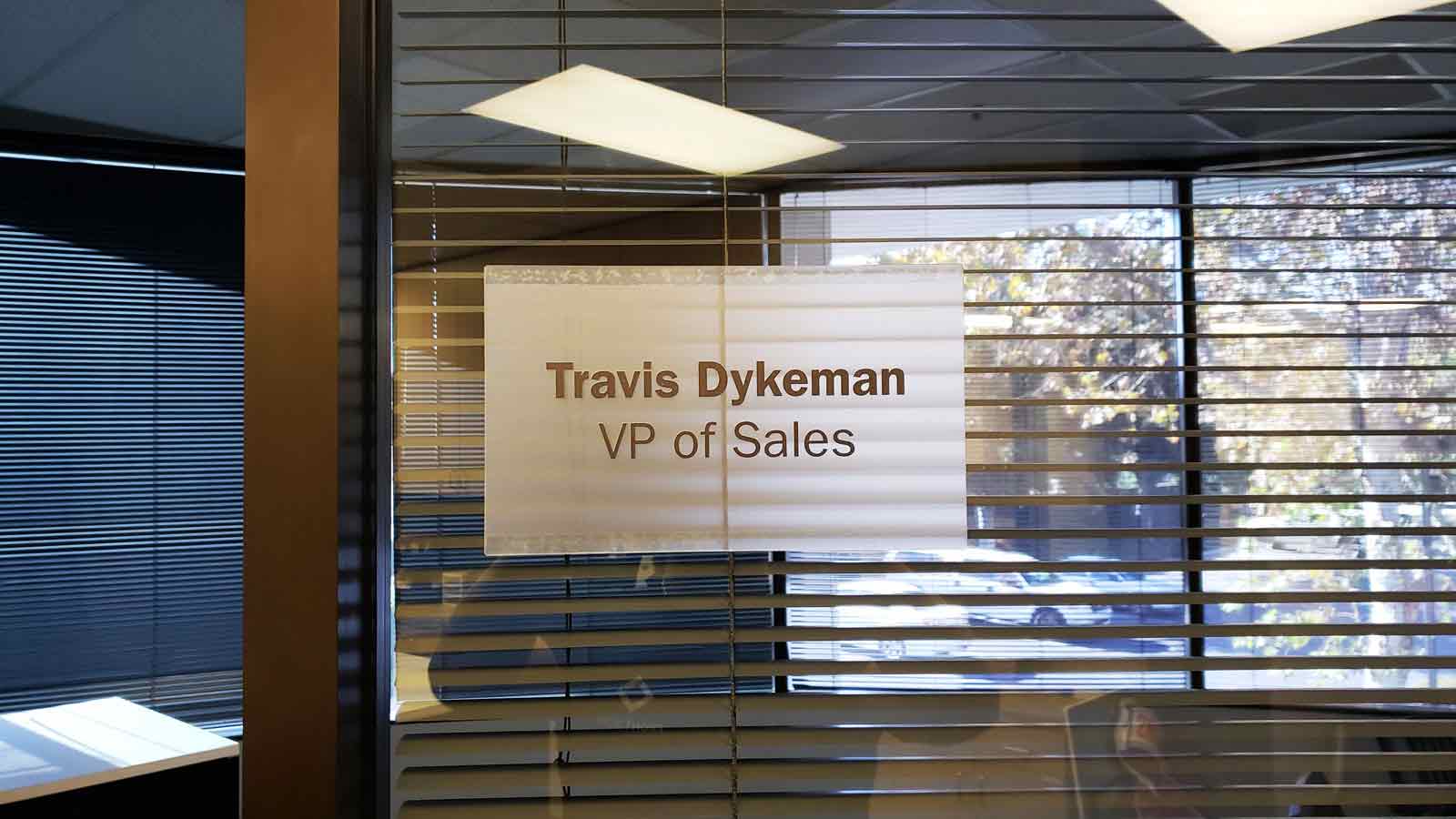 sales vp frosted acrylic office sign