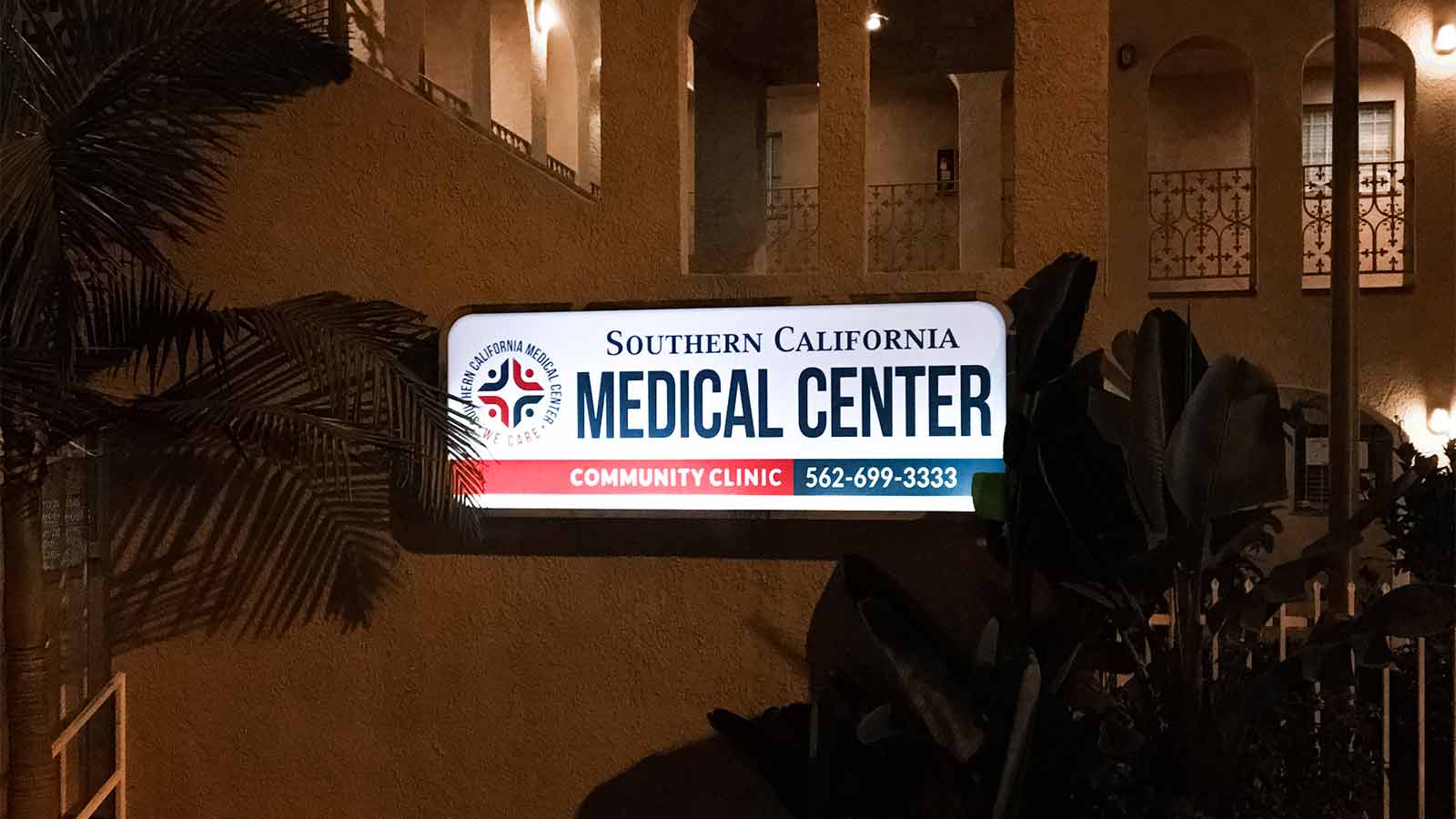 southern california medical center lighted sign
