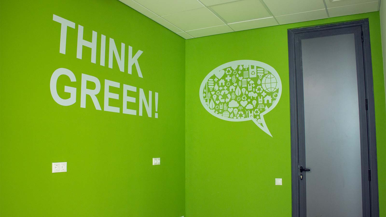 think green motivational wall decal