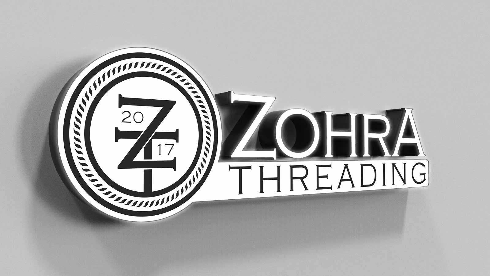 zohra threading light up sign rendering