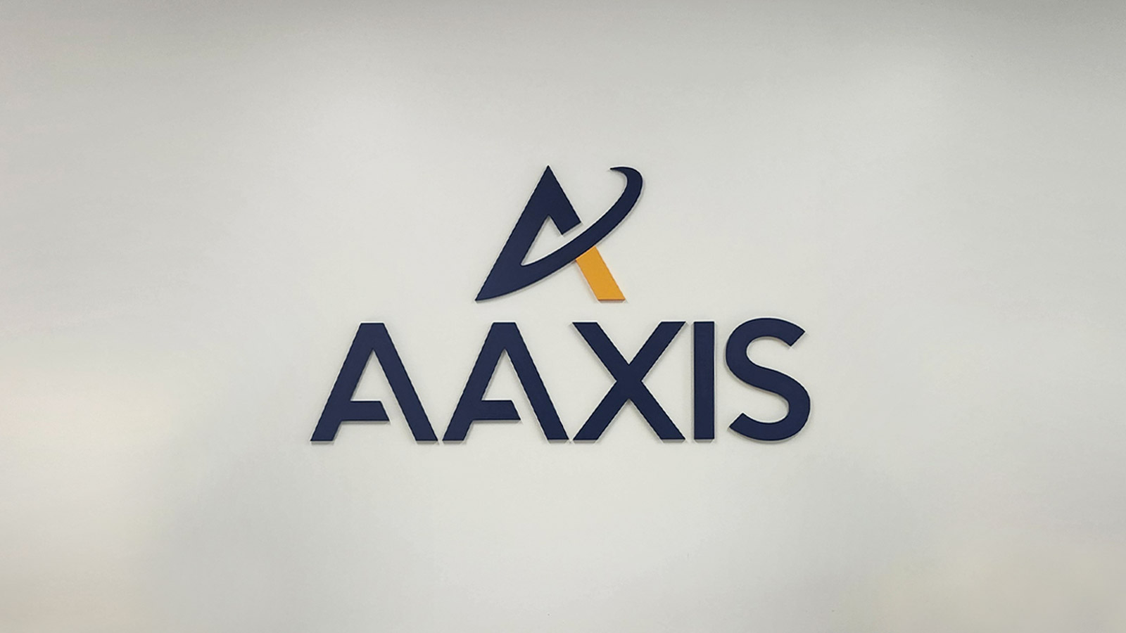 aaxis interior sign installed at the lobby area