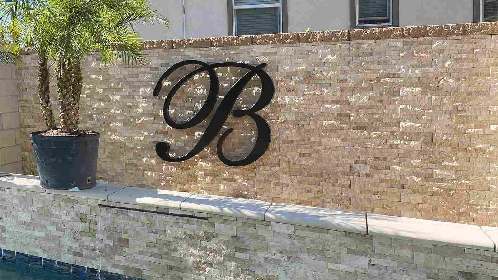 Reverse channel letter for pool decoration