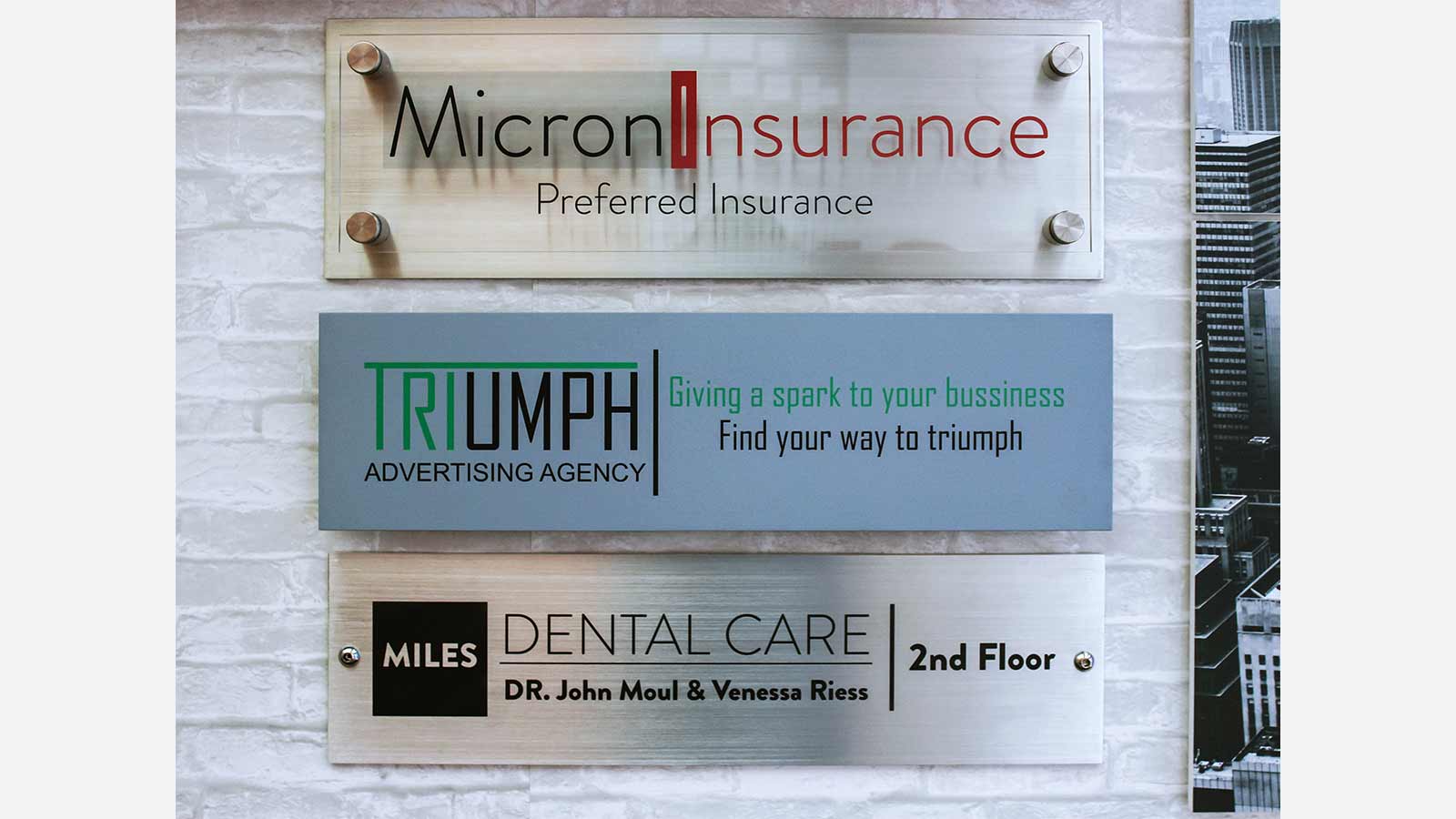 Name Plate Signs exhibited in our showroom | Front Signs