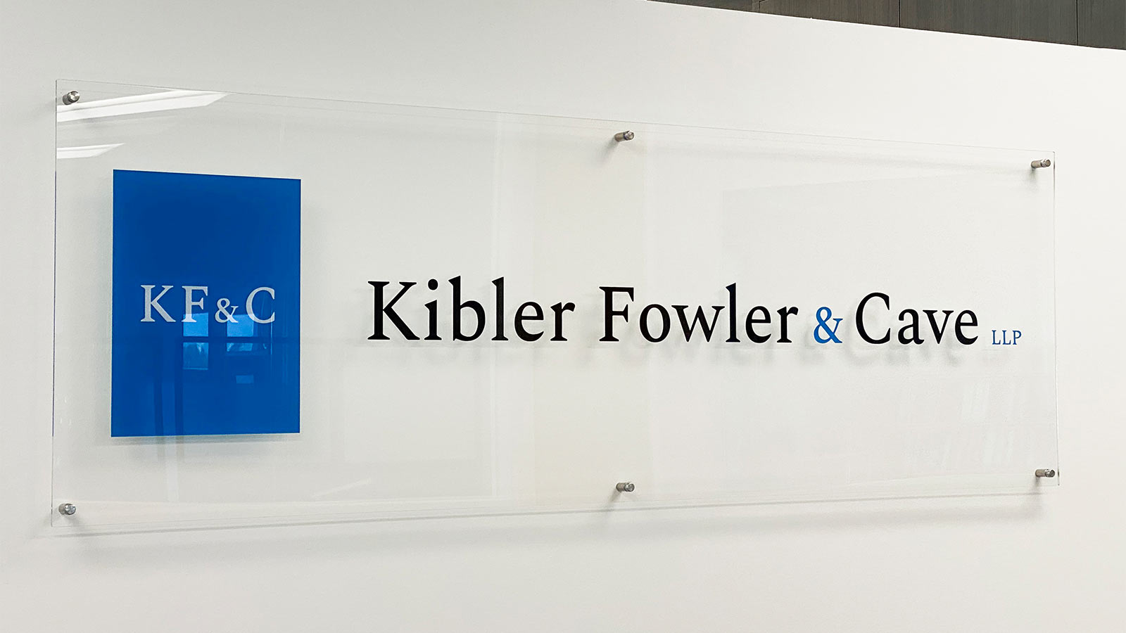 kf and c acrylic nameplate sign