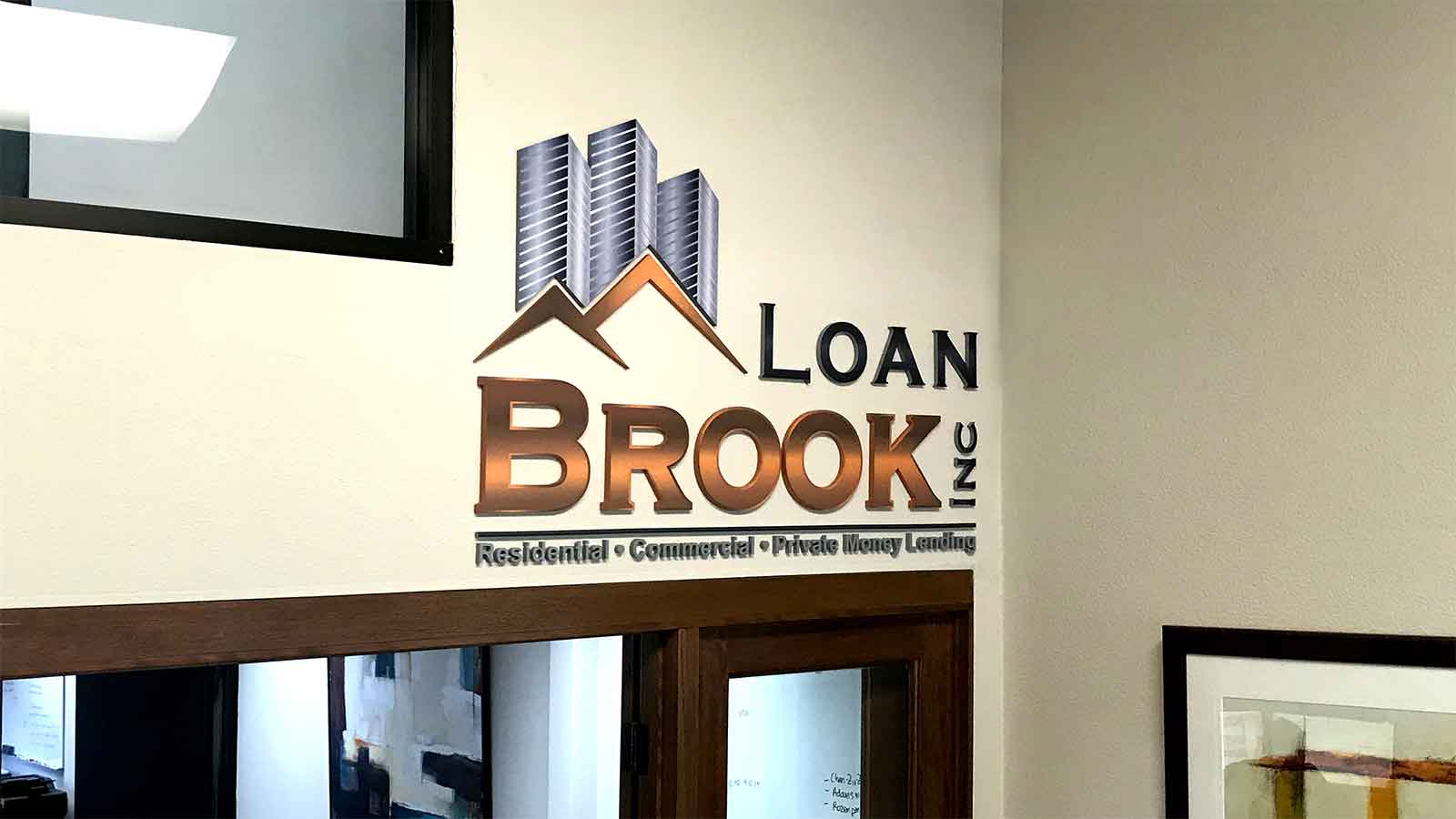 loan brook painted acrylic interior sign