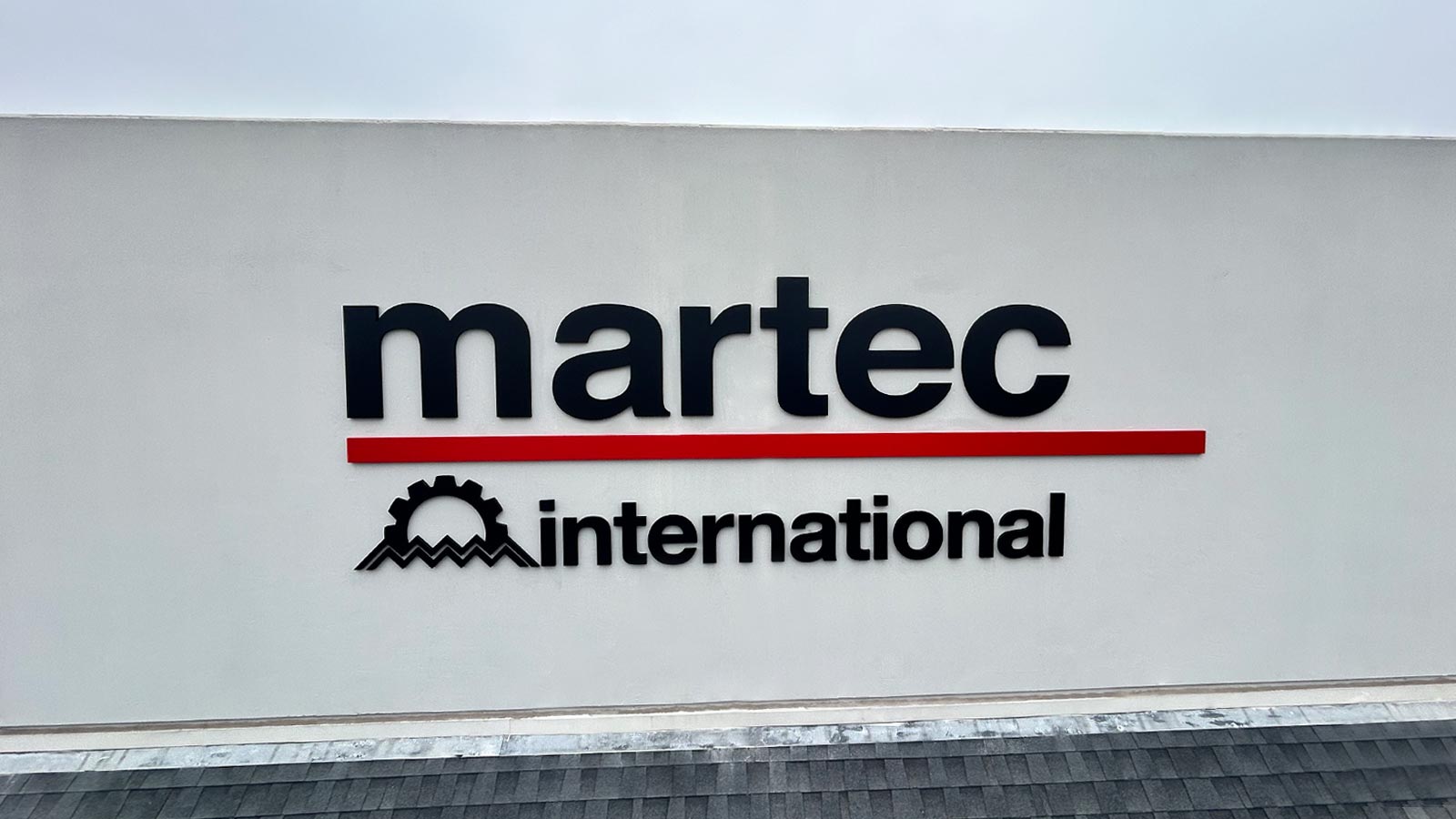 martec international building sign attached to the facade