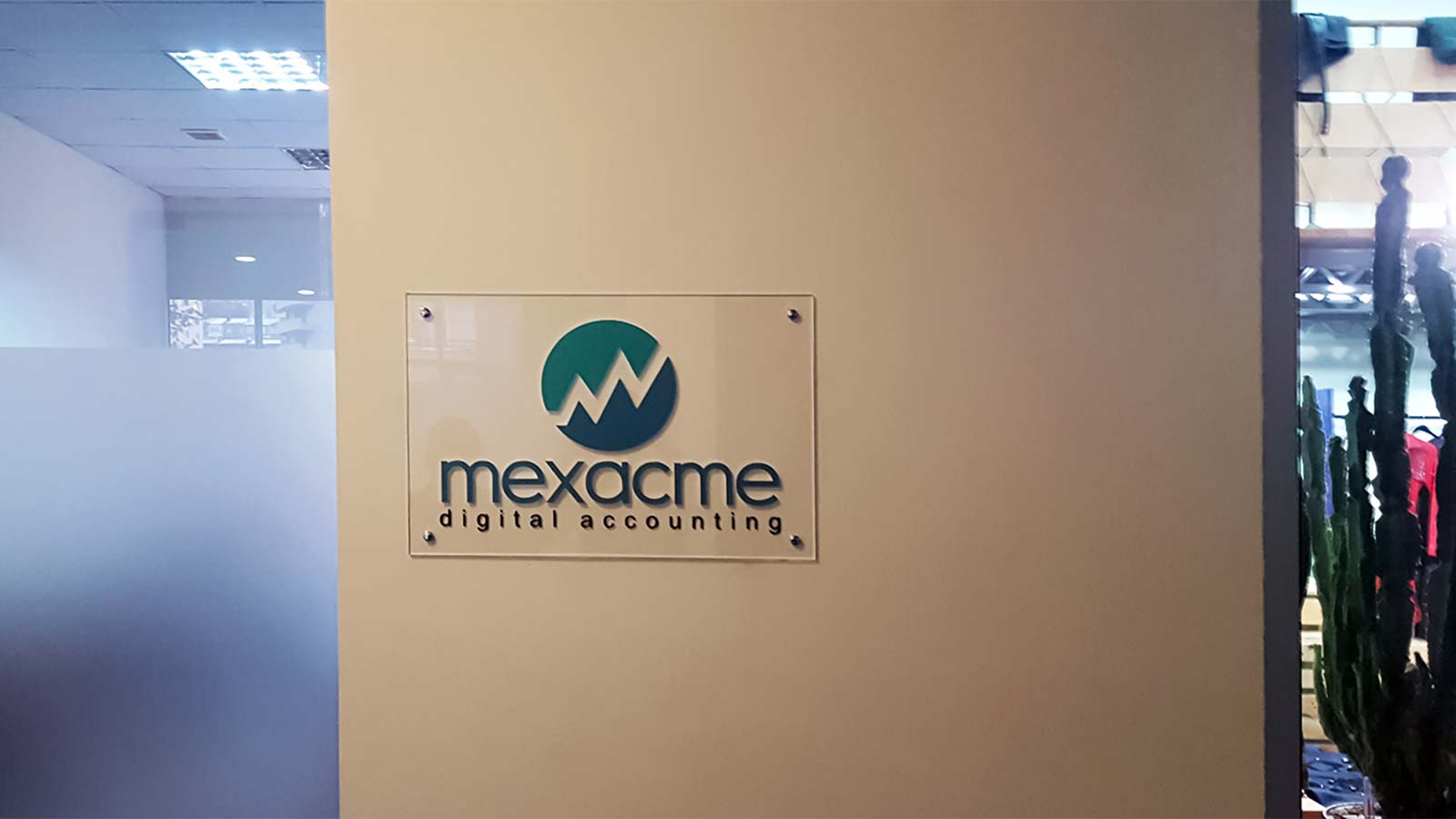 mexacme digital accounting office acrylic sign