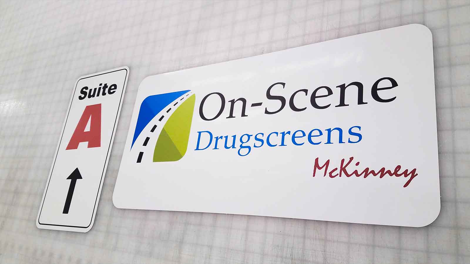 On-scene Drugscreens Custom printed aluminum tray sign