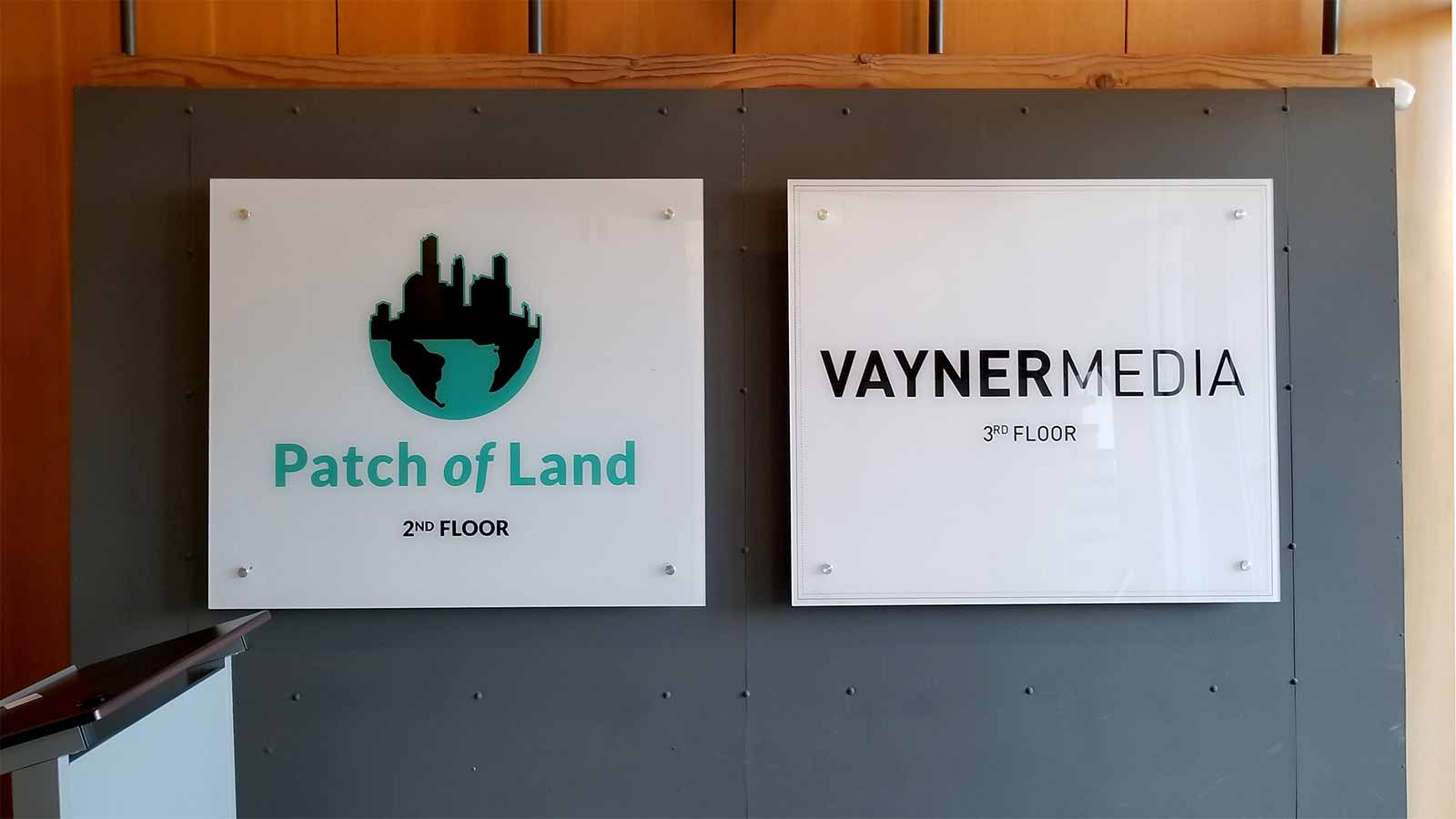 patch of land office acrylic sign