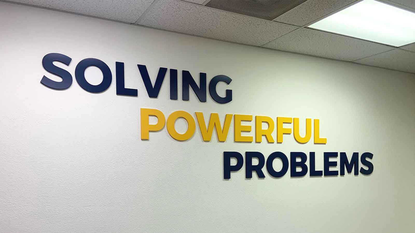 solving powerful problems 3d office sign