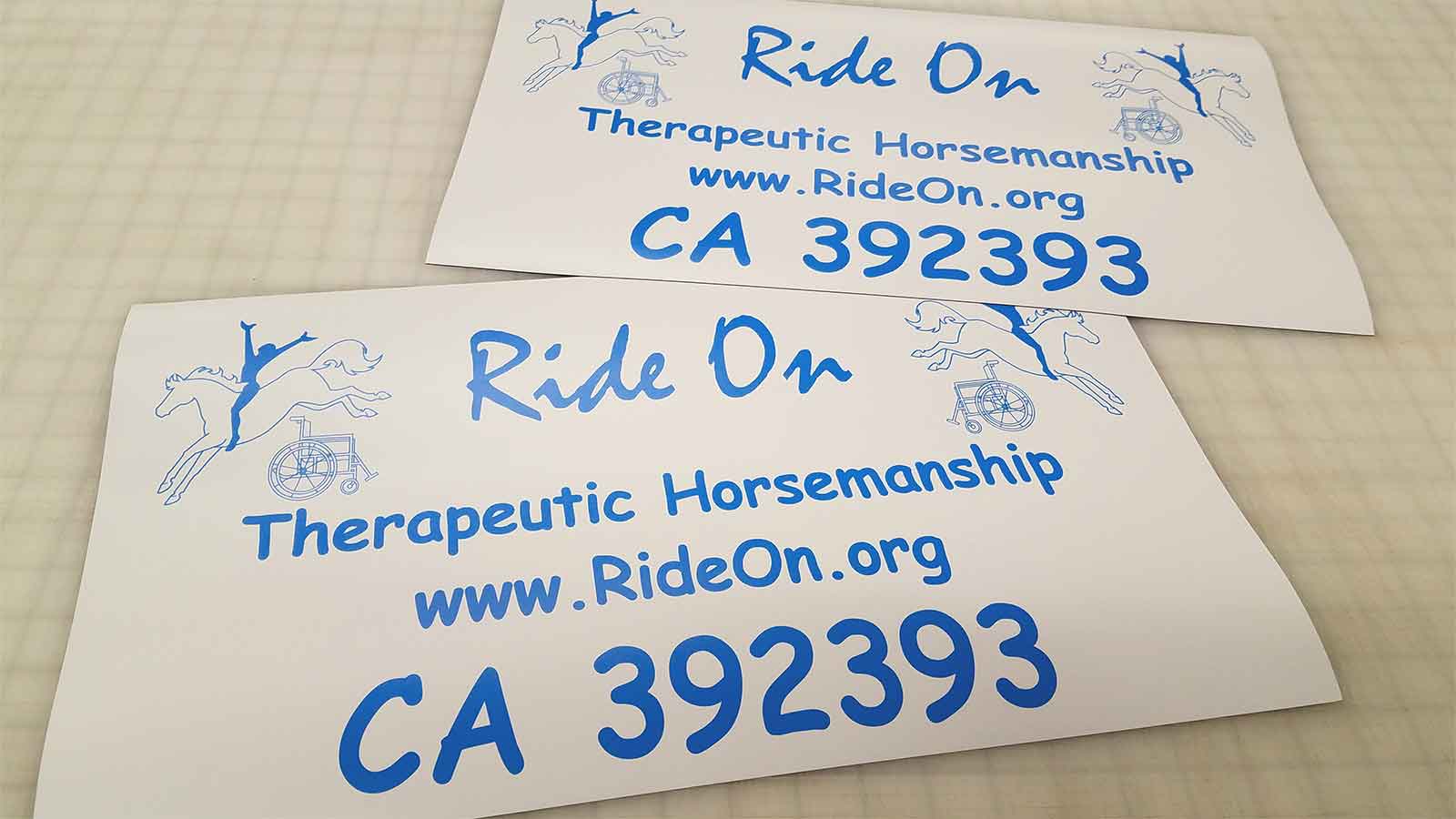Promotional magnet signs for Therapeutic Horsemanship