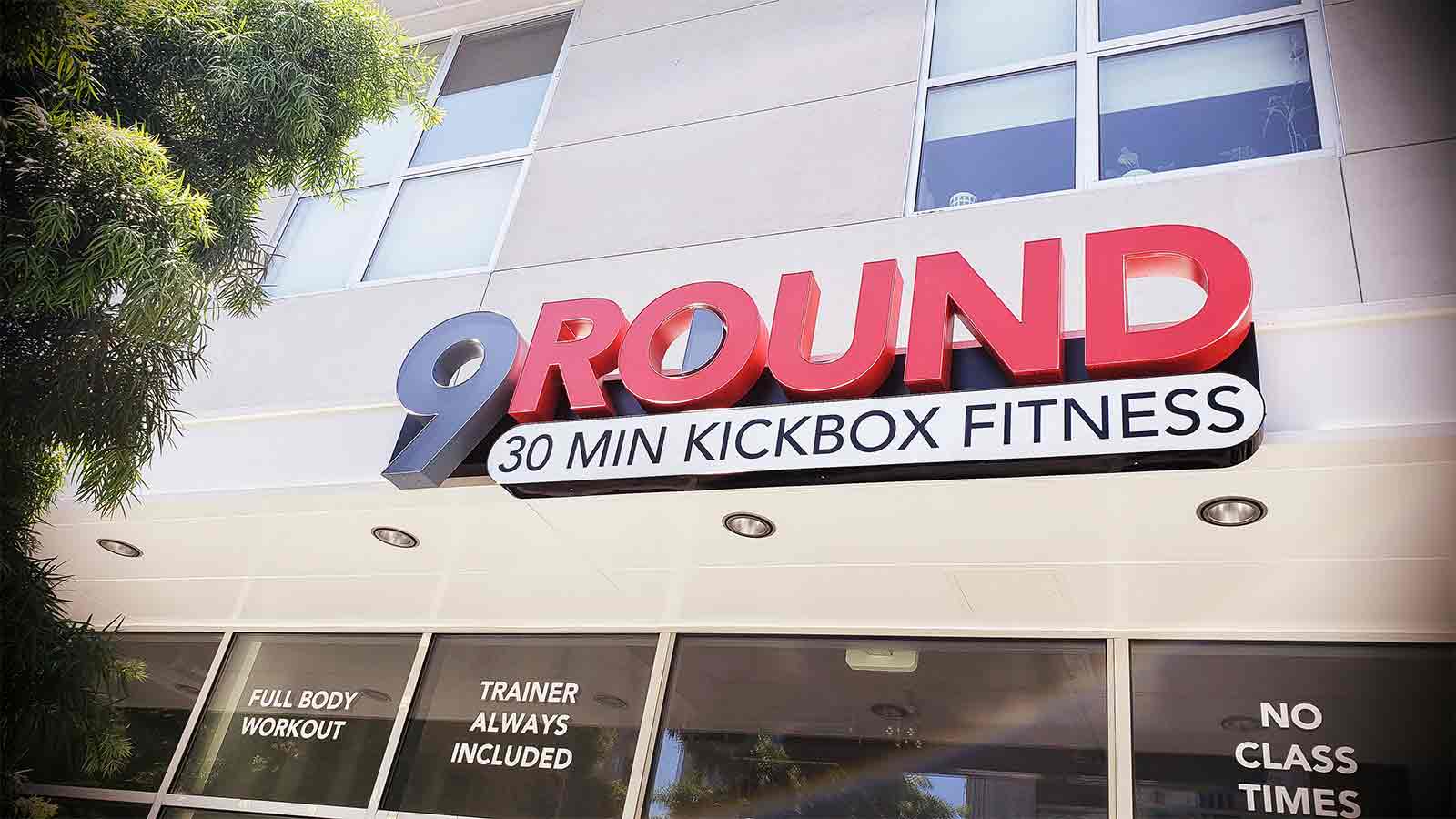 9 round letters and lightbox sign