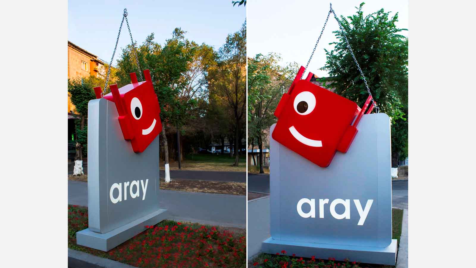 aray dibond pylon acrylic face sign