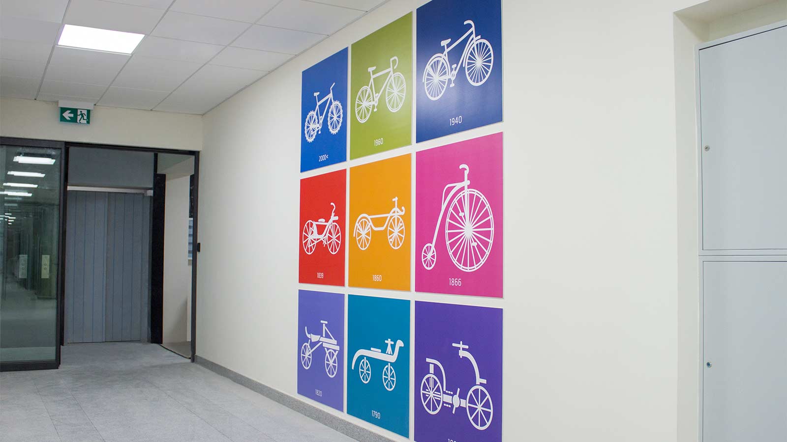 colorful bicycle evolution pvc decorative signs