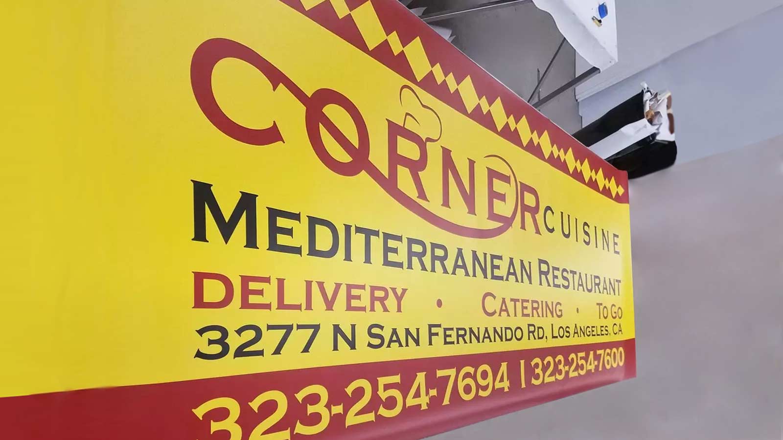 corner cuisine mediterranean restaurant vinyl banner