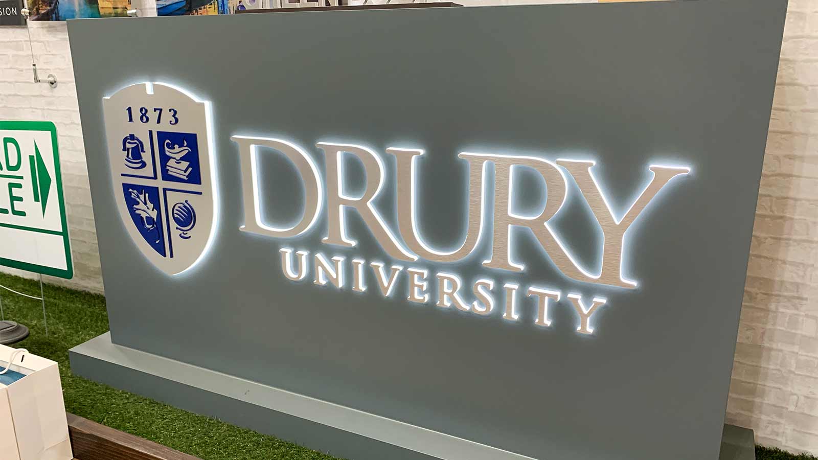 drury university monument sign with illumination