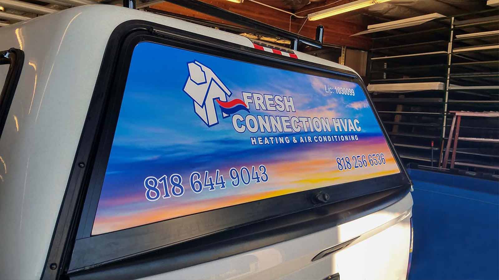 fresh connection hvac rear window decal