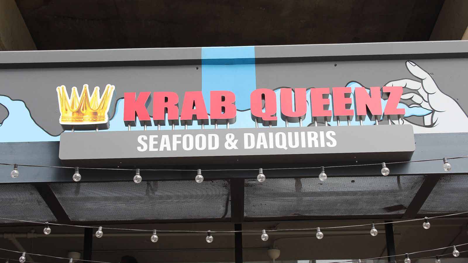 Krab Queenz channel letters and lightbox