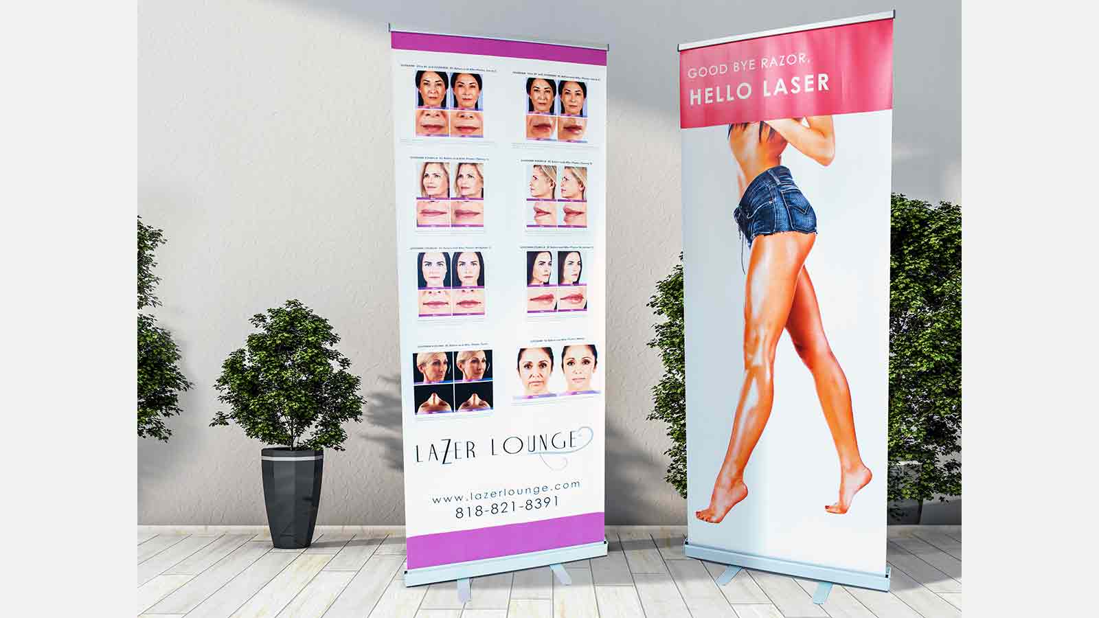 lazer lounge promotional roll up banner