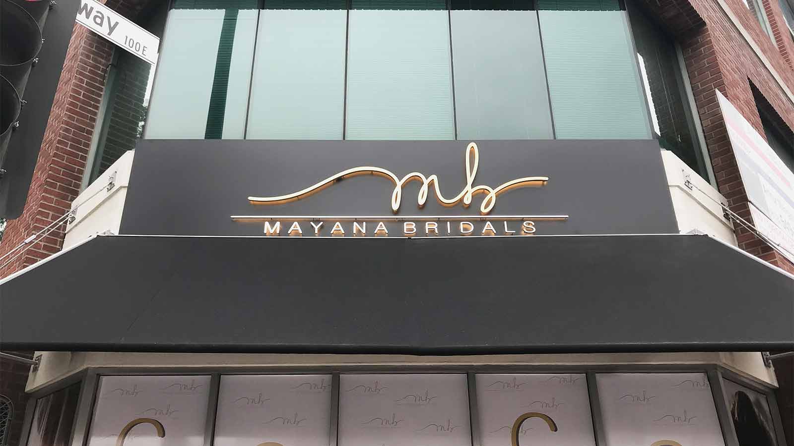 mayana bridals salon reverse channel letters