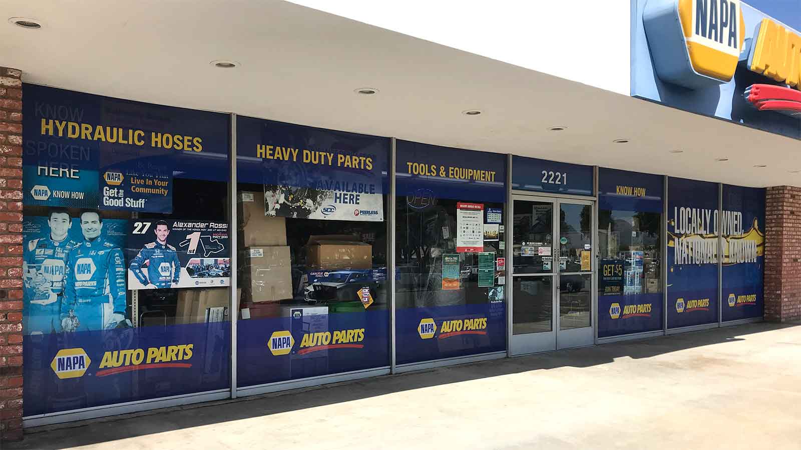 napa autoparts storefront branding window decals