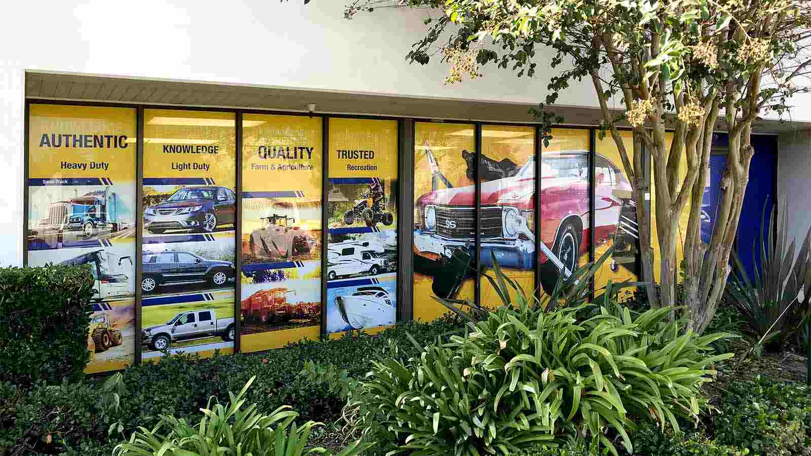 NAPA Auto Parts perforated storefront decals