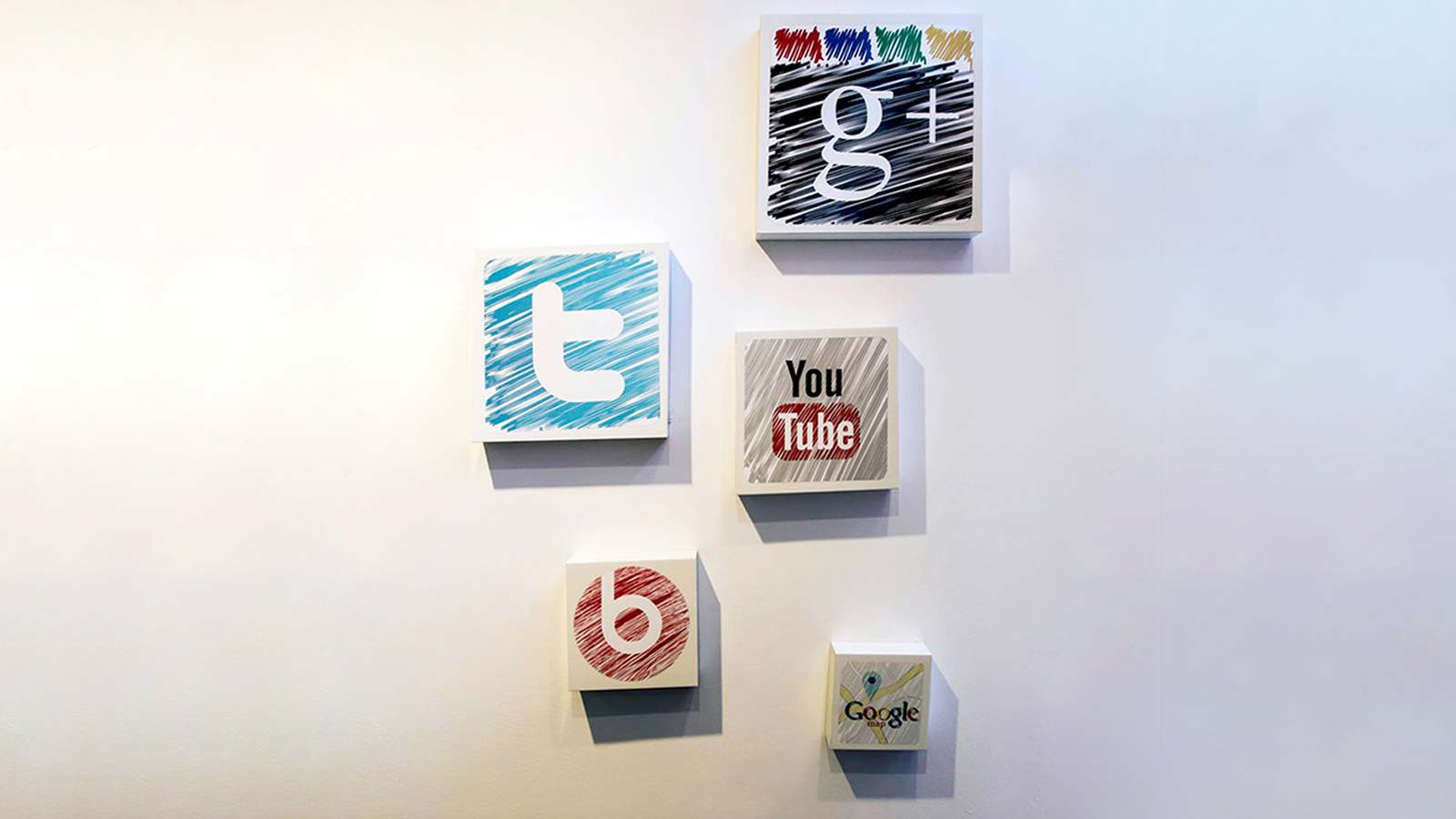 social media platform icons pvc signs