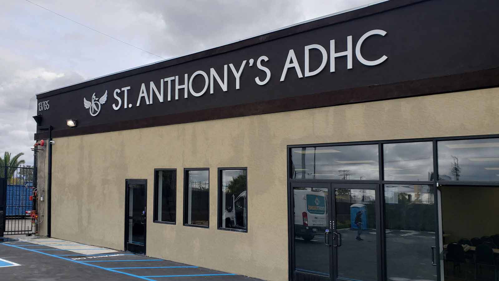 St. Anthony’s ADHC storefront 3D logo and letters