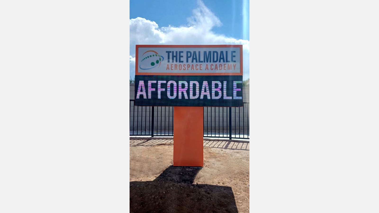 the palmdale aerospace academy outdoor sign