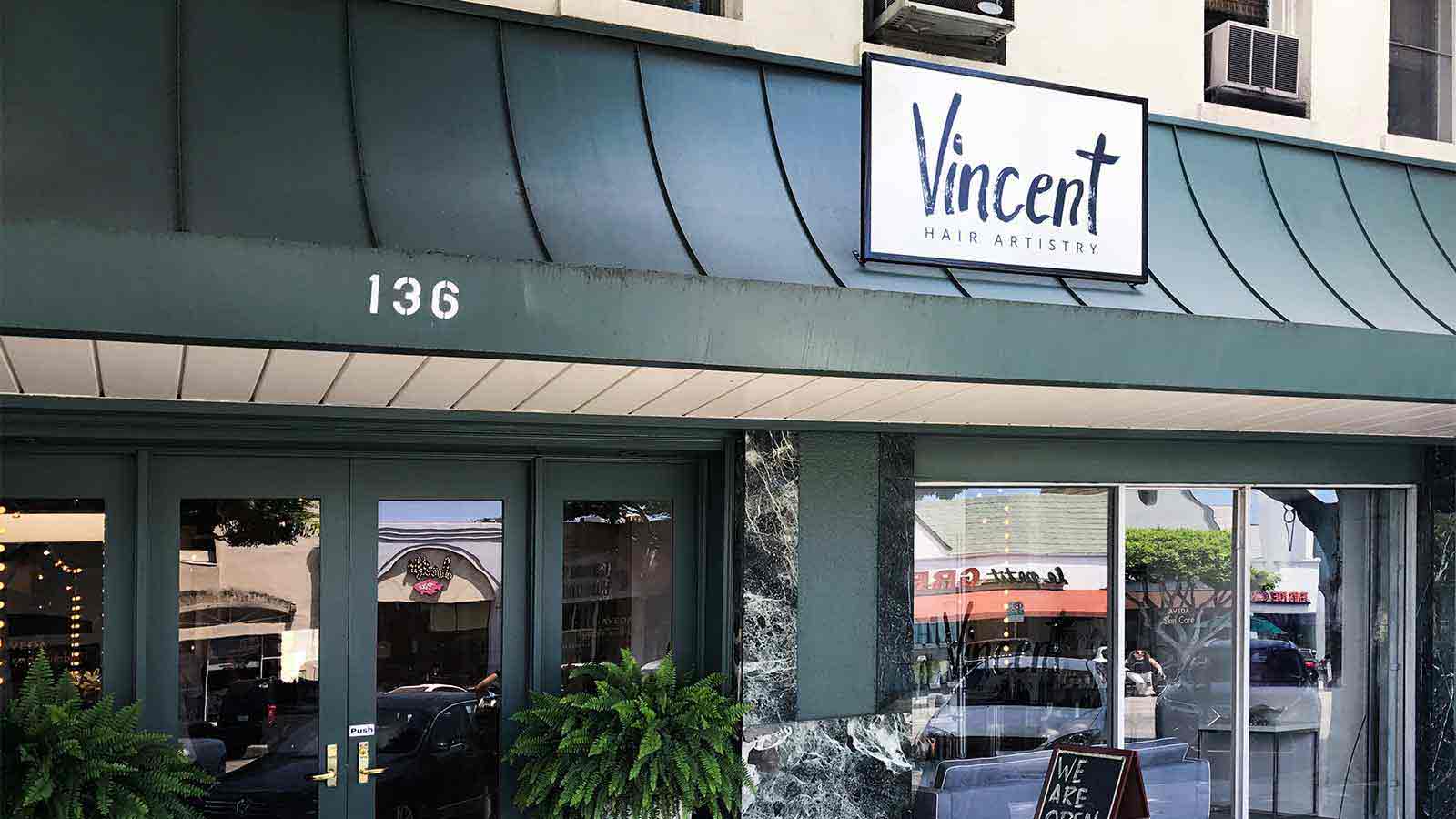 vincent hair artistry aluminum sign