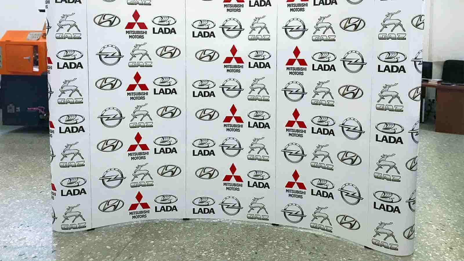 car logos vinyl pop up display