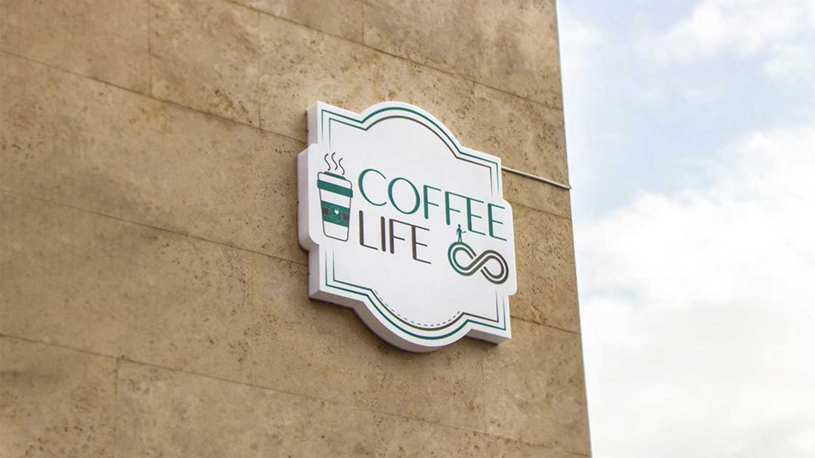 coffee life building lightbox sign