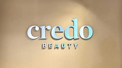 credo beauty salon and spa sign installed indoors