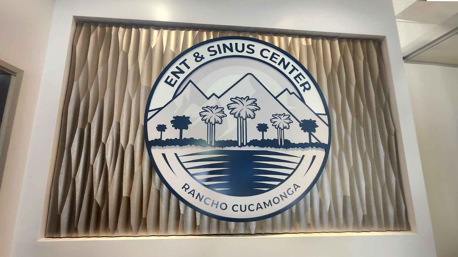 ent and sinus center interior sign on the decorative wall