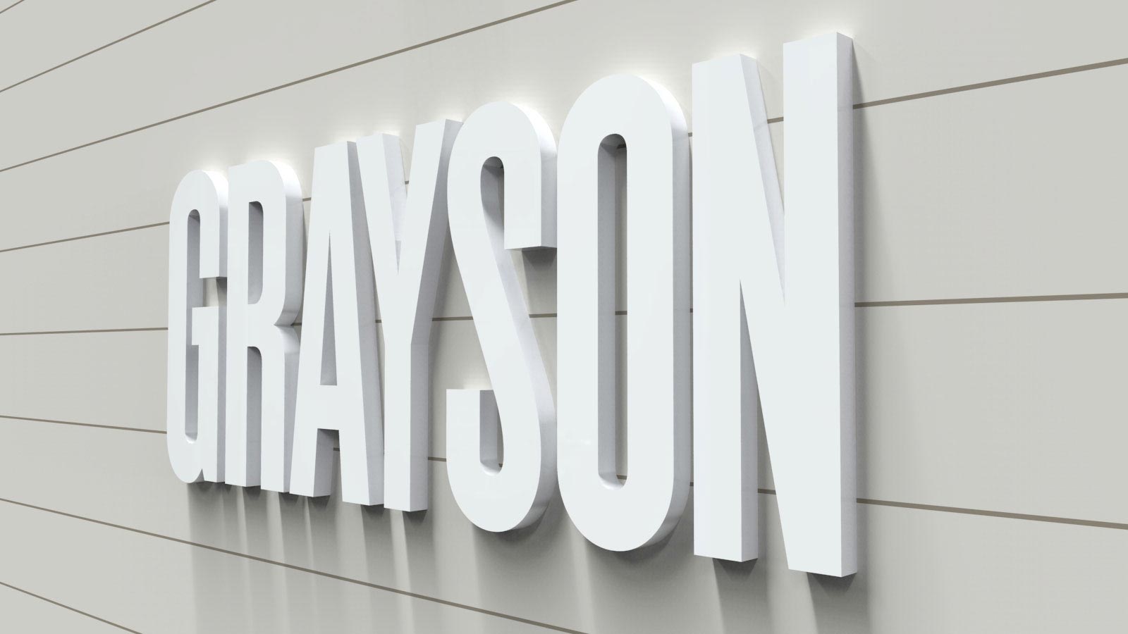 grayson white 3d letters design