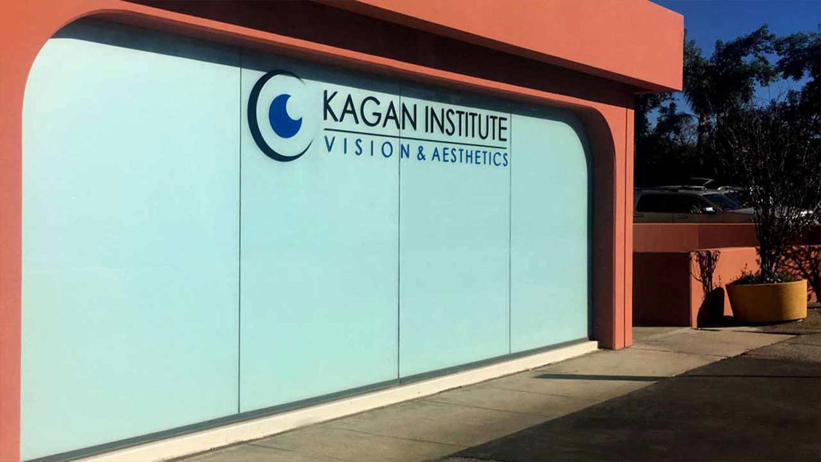 kagan institute storefront window vinyl lettering