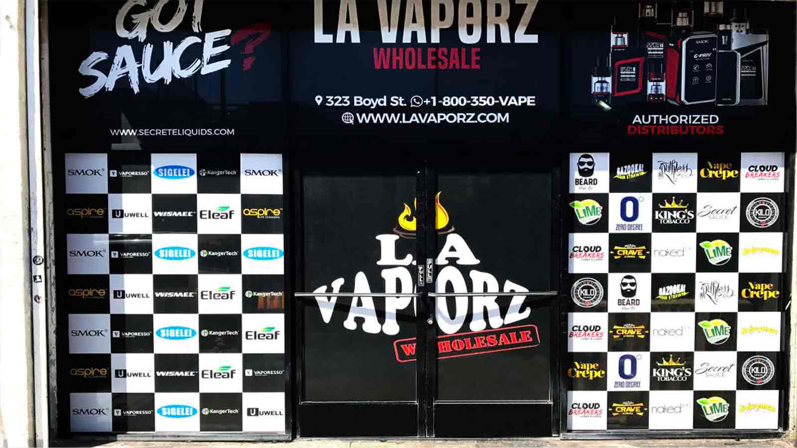 la vaporz storefront opaque vinyl decals