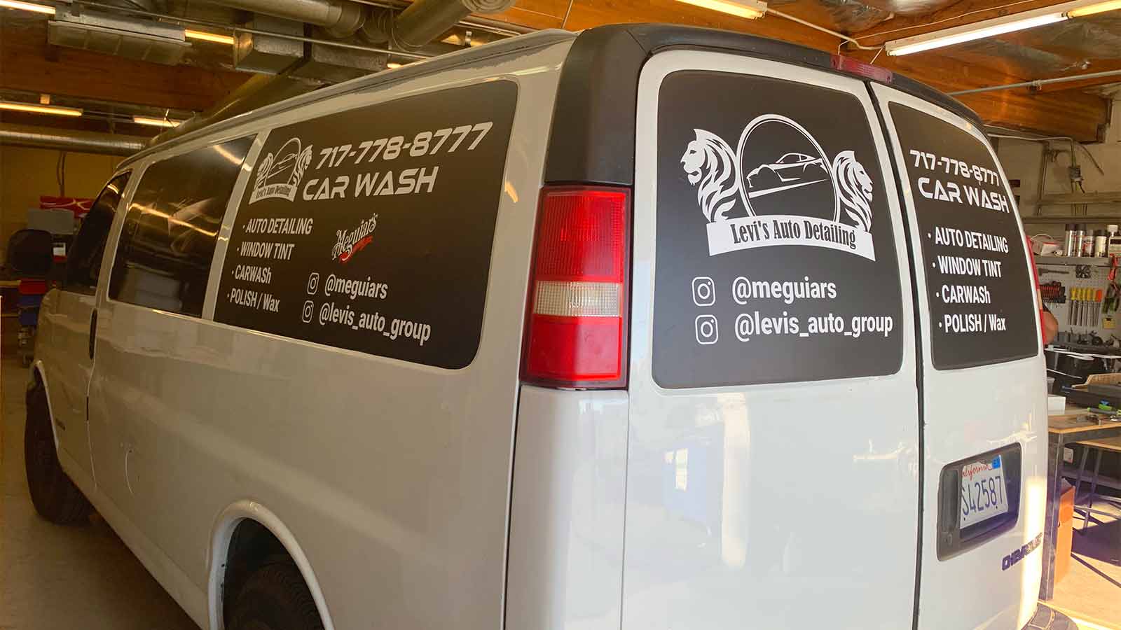 levis auto detailing black van decals