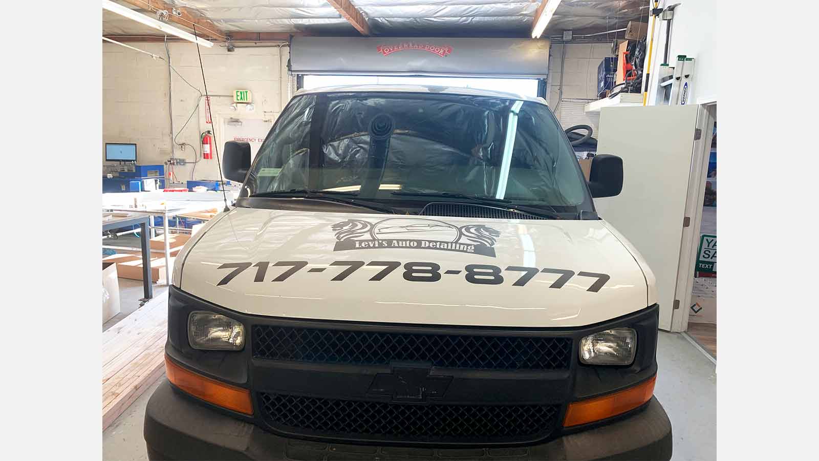 levis auto detailing van hood wrap