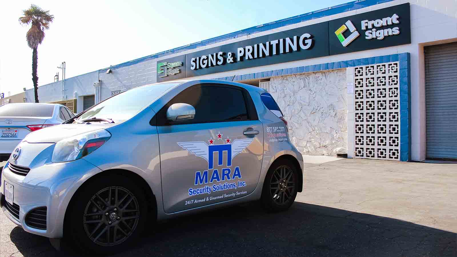 mara security solutions vehicle wrapped car