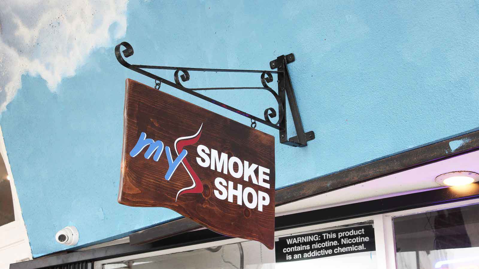 my smoke shop hanging wooden plaque