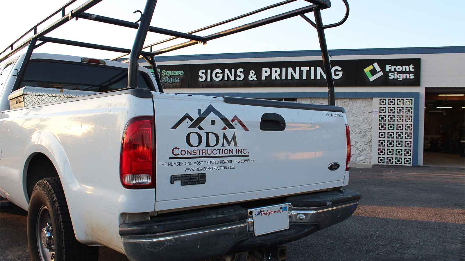 odm construction truck tailgate decals