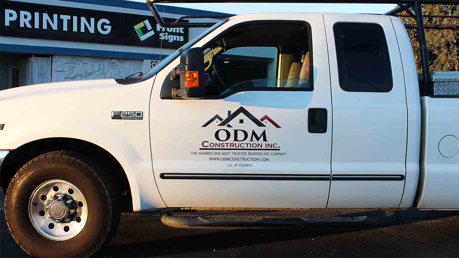 odm construction vehicle side door decals